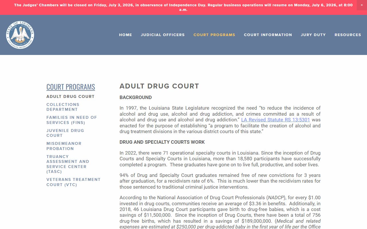 Livingston Parish District Court Adult Drug Court