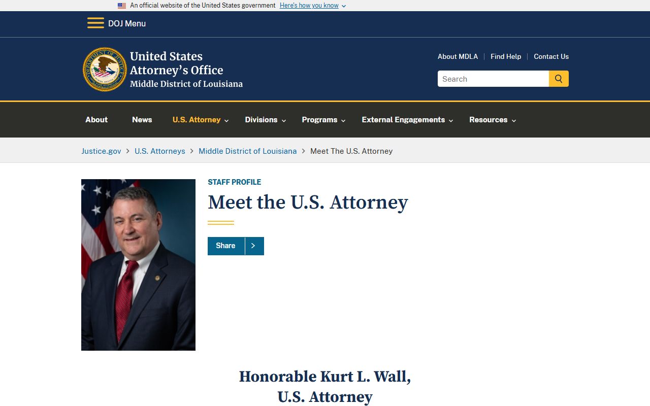 Livingston Parish inmate records U.S. Attorney federal case route