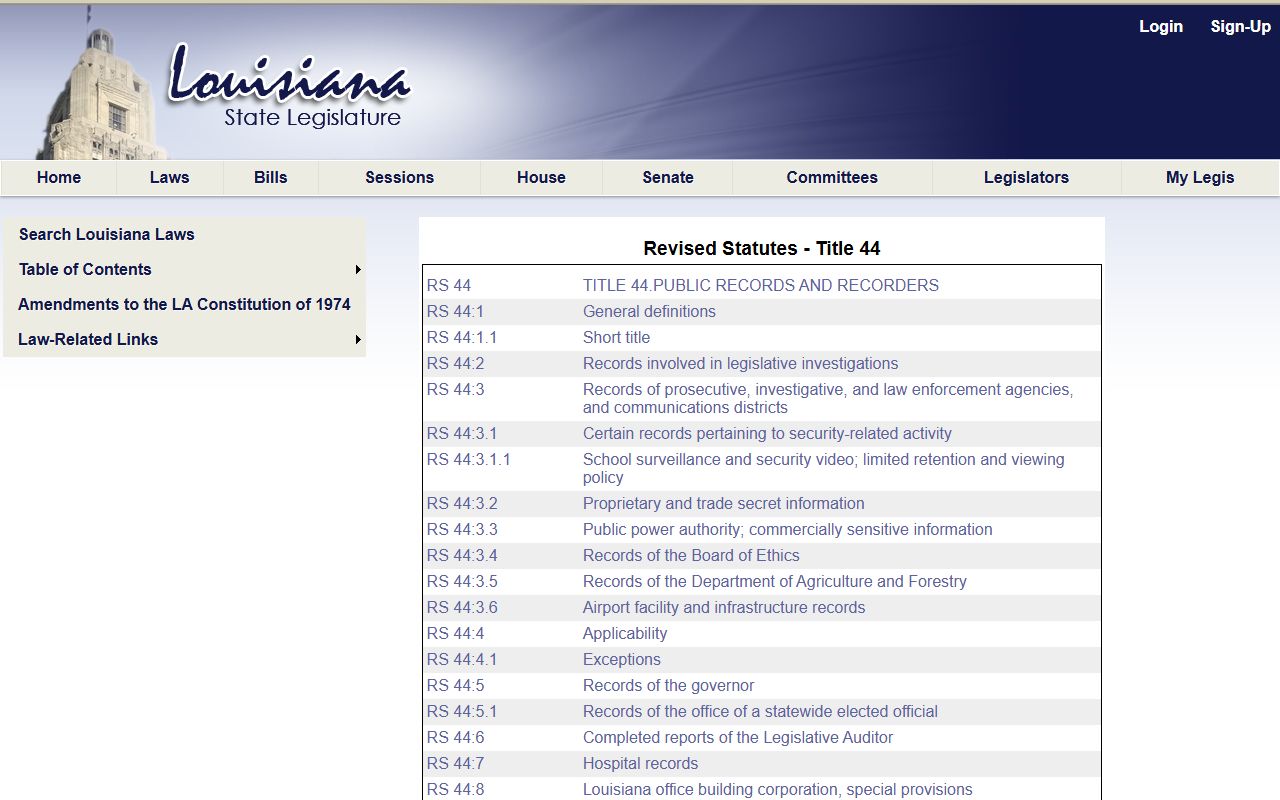 Livingston Parish probate records Louisiana Title 44 public records