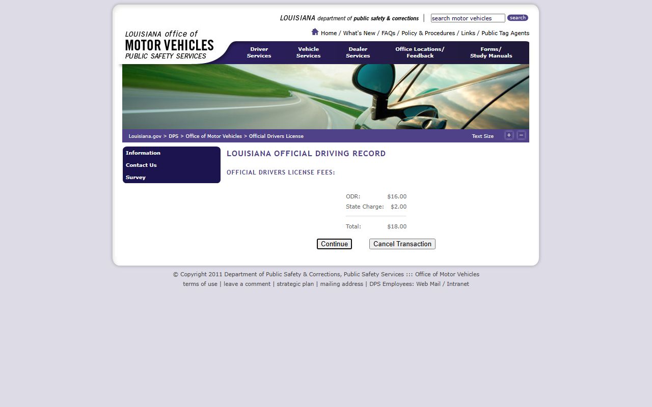 Livingston Parish traffic court records OMV fee page